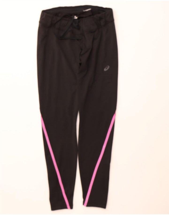 ASICS Womens Tracksuit Trousers Large  Black Striped Vintage Asics and Second-Hand Asics from Messina Hembry 