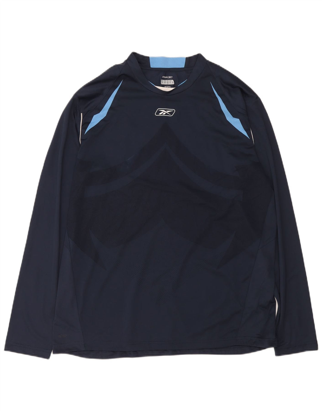 Ανδρικό μπλουζάκι Reebok μακρυμάνικο XL Navy Blue Colorblock Πολυεστέρας