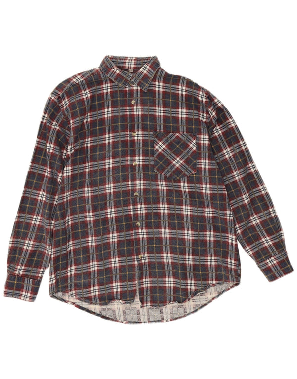 Ανδρικό φανελένιο πουκάμισο Cotton Club Μέγεθος 41/42 Large Navy Blue Check