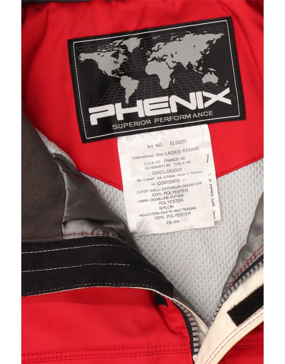 Ανδρικό μπουφάν Phenix Ski IT 46 Small Red Colourblock Polyester