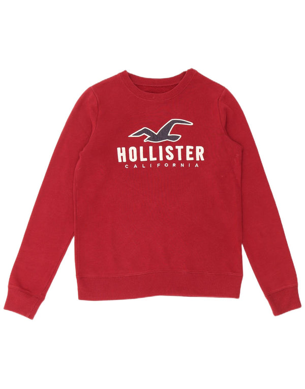 Ανδρικό γραφικό φούτερ HOLLISTER Jumper XS Βουργουνδί Βαμβακερό