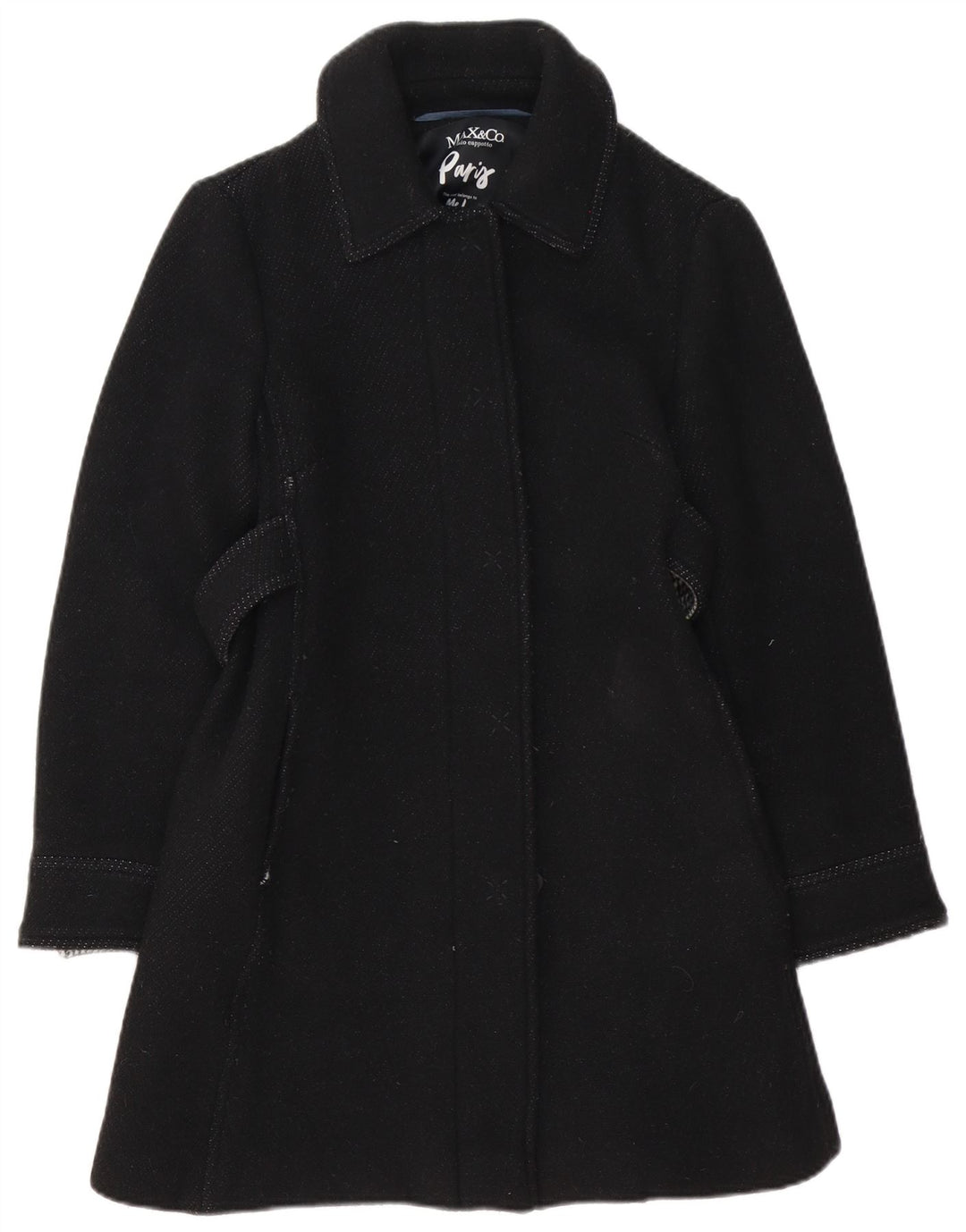 Max&Co. Γυναικείο Πανωφόρι UK 8 Small Black Wool