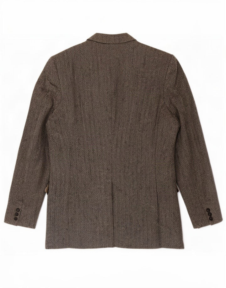 Ανδρικό μπλέιζερ Harris Tweed Long 2 Button Jacket size 46 XL Grey fishbone