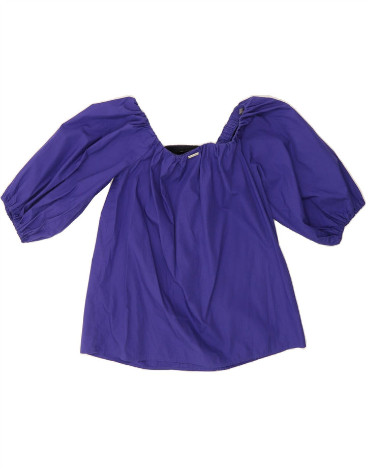 GUESS Womens Blouse Top IT 44 Medium Purple Cotton Vintage Guess and Second-Hand Guess from Messina Hembry 
