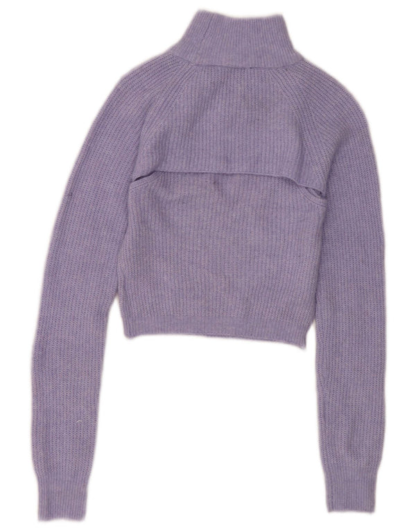Γυναικείο πουλόβερ Urban Outfitters Crop με λαιμό χελώνα UK 12 Medium Blue