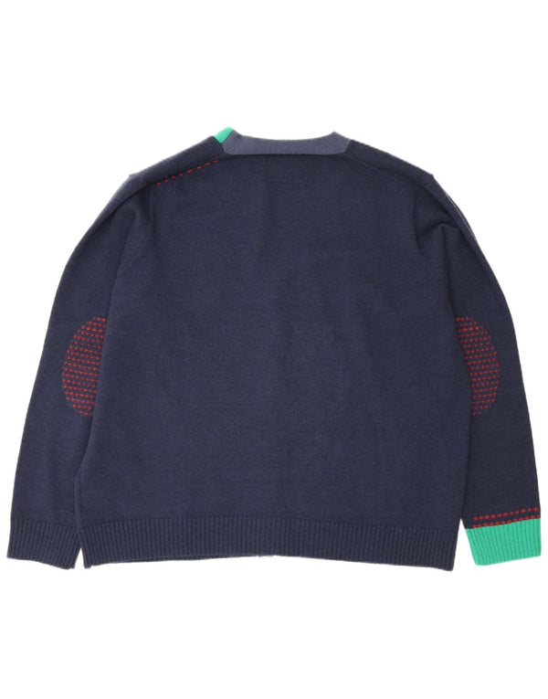 Joe Browns Ανδρικό πουλόβερ ζακέτα 2XL Navy Blue Colorblock Ακρυλικό