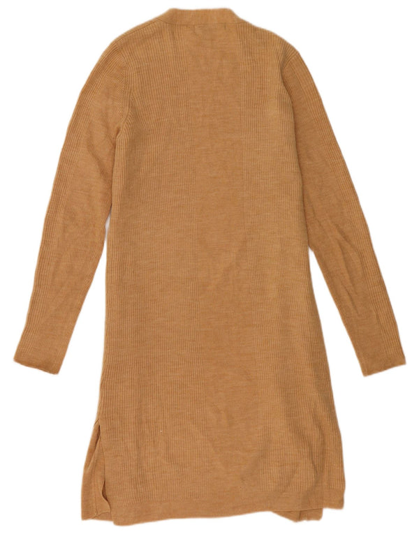 Marks & Spencer Γυναικείο Longline ανοιχτό πουλόβερ ζακέτα UK 14 Medium Beige