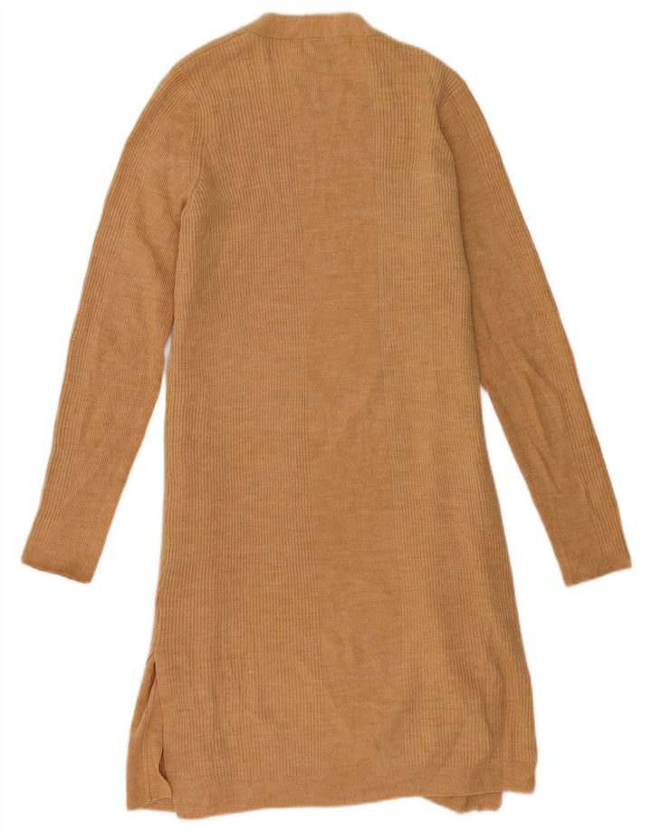 Marks & Spencer Γυναικείο Longline ανοιχτό πουλόβερ ζακέτα UK 14 Medium Beige