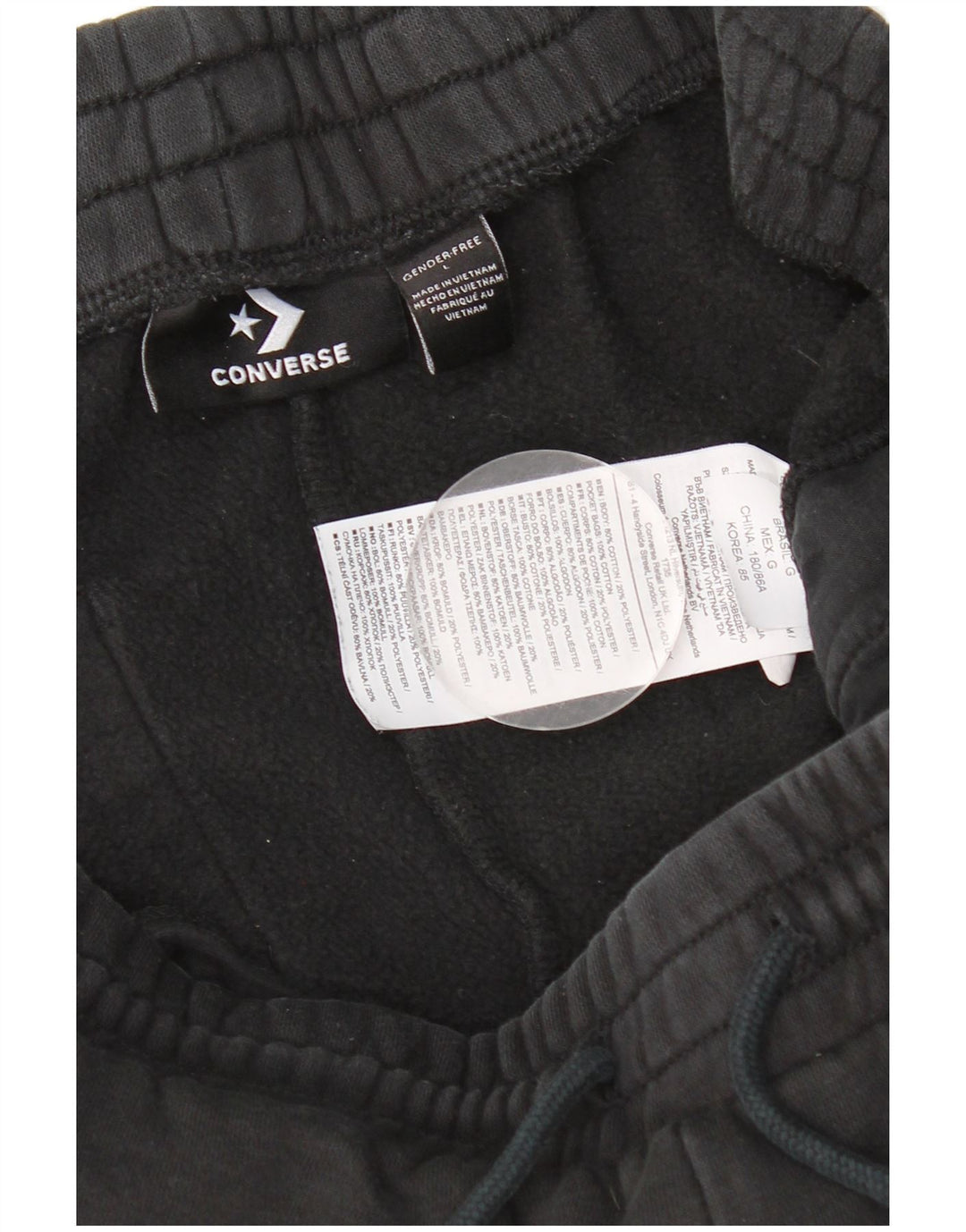 Ανδρική φόρμα Converse Graphic Παντελόνι Joggers Μεγάλο Μαύρο Βαμβακερό
