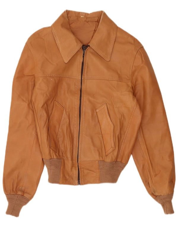 Vintage Γυναικείο Δερμάτινο Μπουφάν IT 50 XL Μπεζ