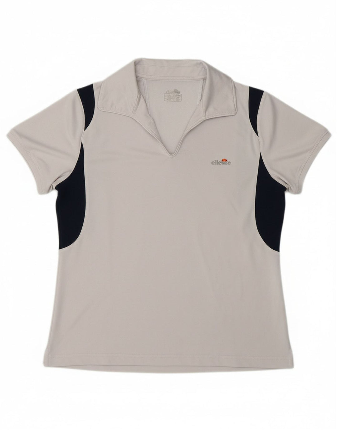 ELLESSE Womens Polo Shirt UK 12 Medium Blue Colourblock Polyester Vintage Ellesse and Second-Hand Ellesse from Messina Hembry 