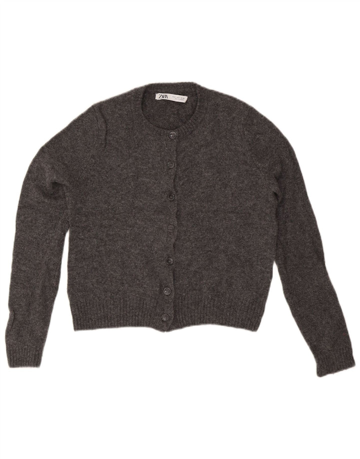 Zara Γυναικεία Ζακέτα πουλόβερ UK 10 Small Grey Wool