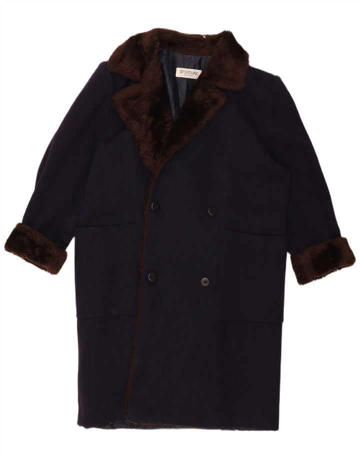 Sportmax Γυναικείο παλτό με διπλό στήθος UK 16 Large Navy Blue