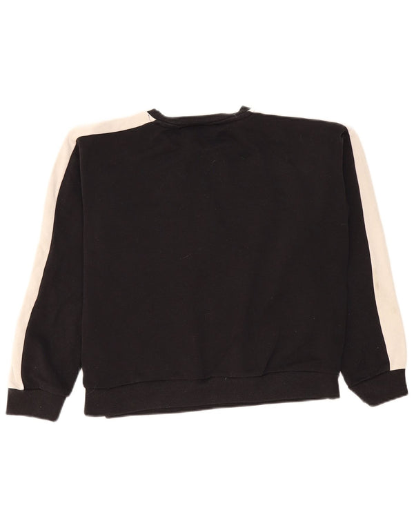 Fila Γυναικείο Crop Γραφικό Φούτερ Jumper UK 16 Large Black Colourblock