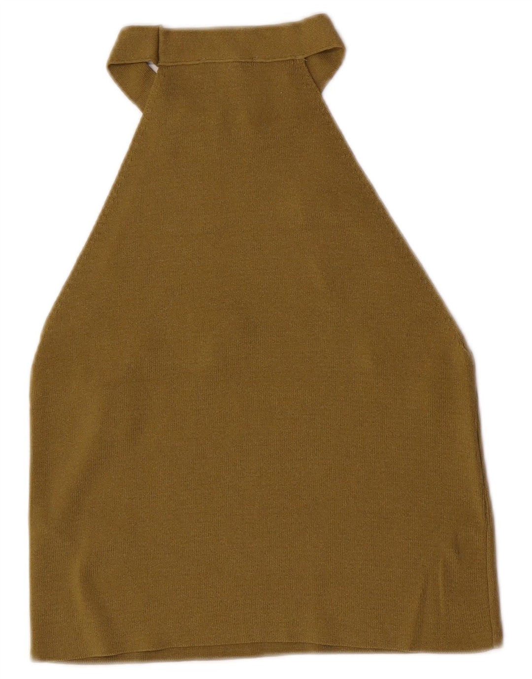 Topshop Womens Crop Halter Top UK 8 Small Khaki Viscose