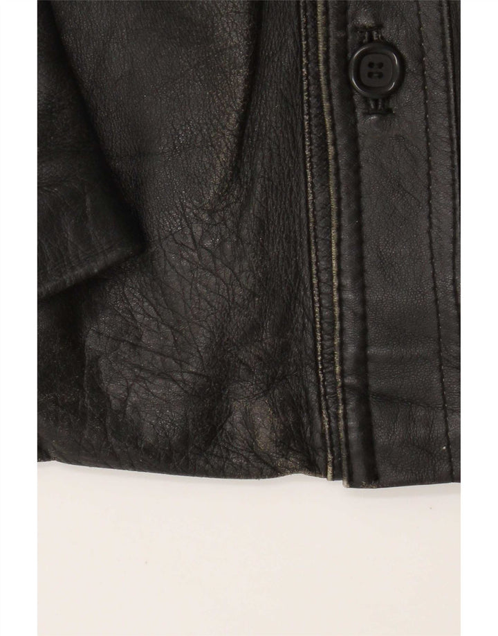 Vintage Ανδρικό Δερμάτινο Μπουφάν UK 36 Small Black