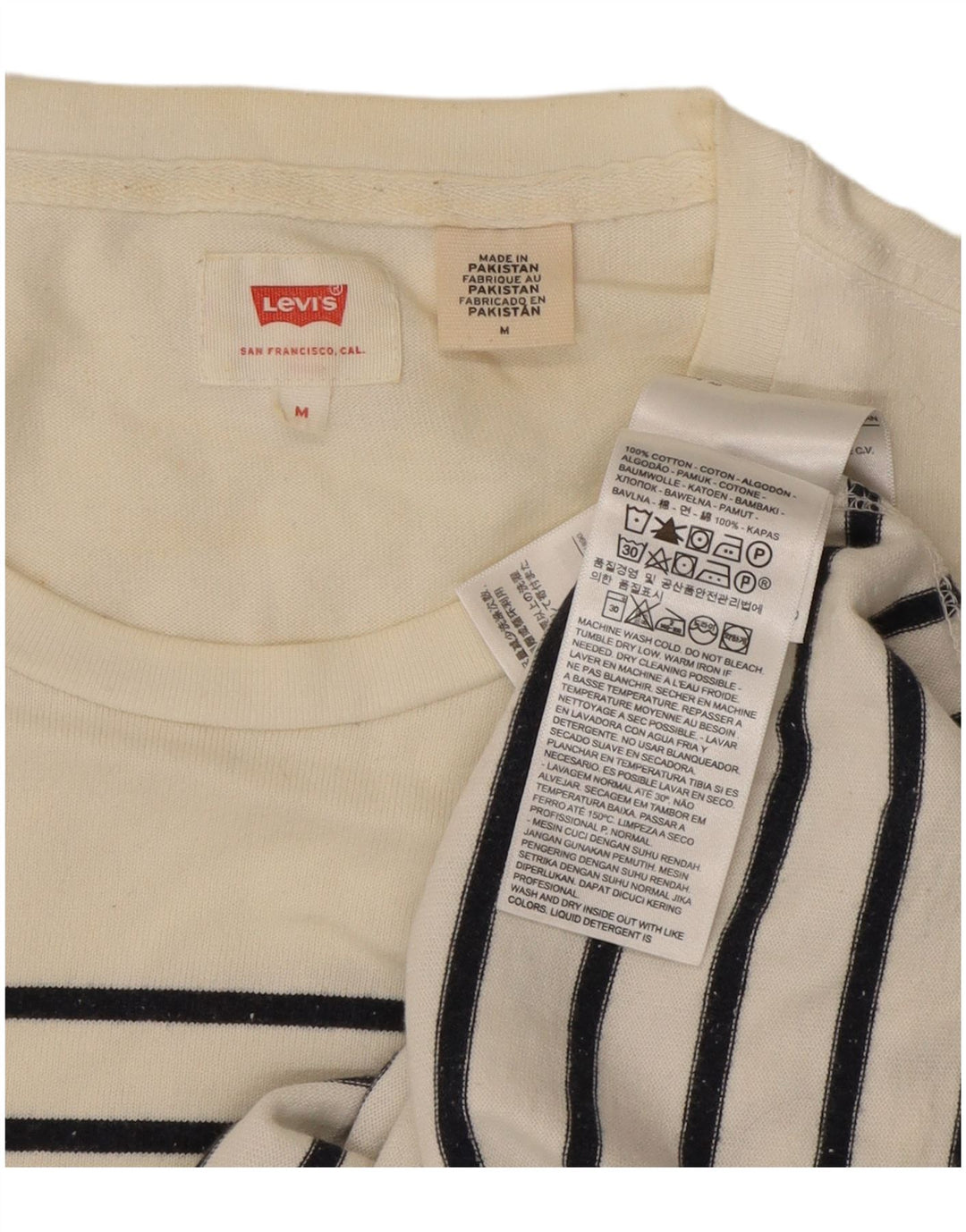 Ανδρικό τοπ Levi's μακρυμάνικο μεσαίο λευκό ριγέ βαμβακερό