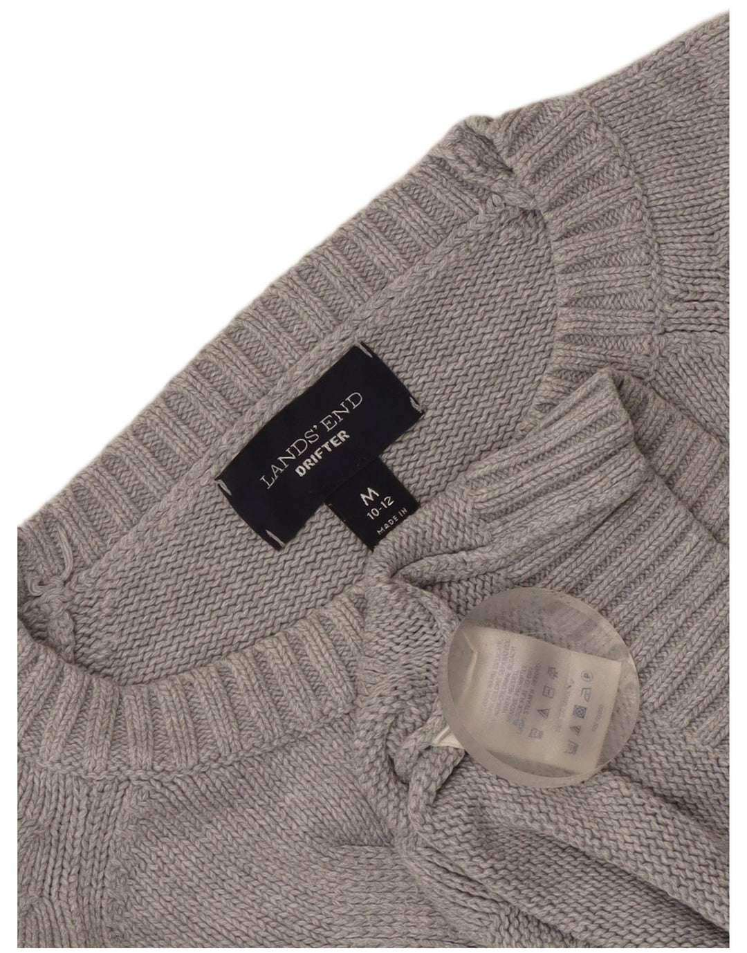 Lands End Womens Drifter Boat Neck Jumper πουλόβερ UK 10/12 Medium Grey
