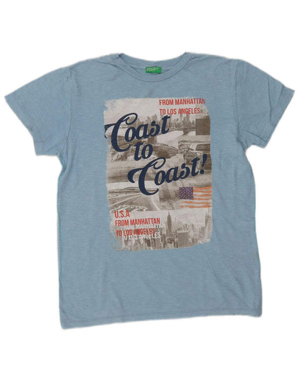 Γυναικείο γραφικό μπλουζάκι Benetton Top UK 14 Medium Blue