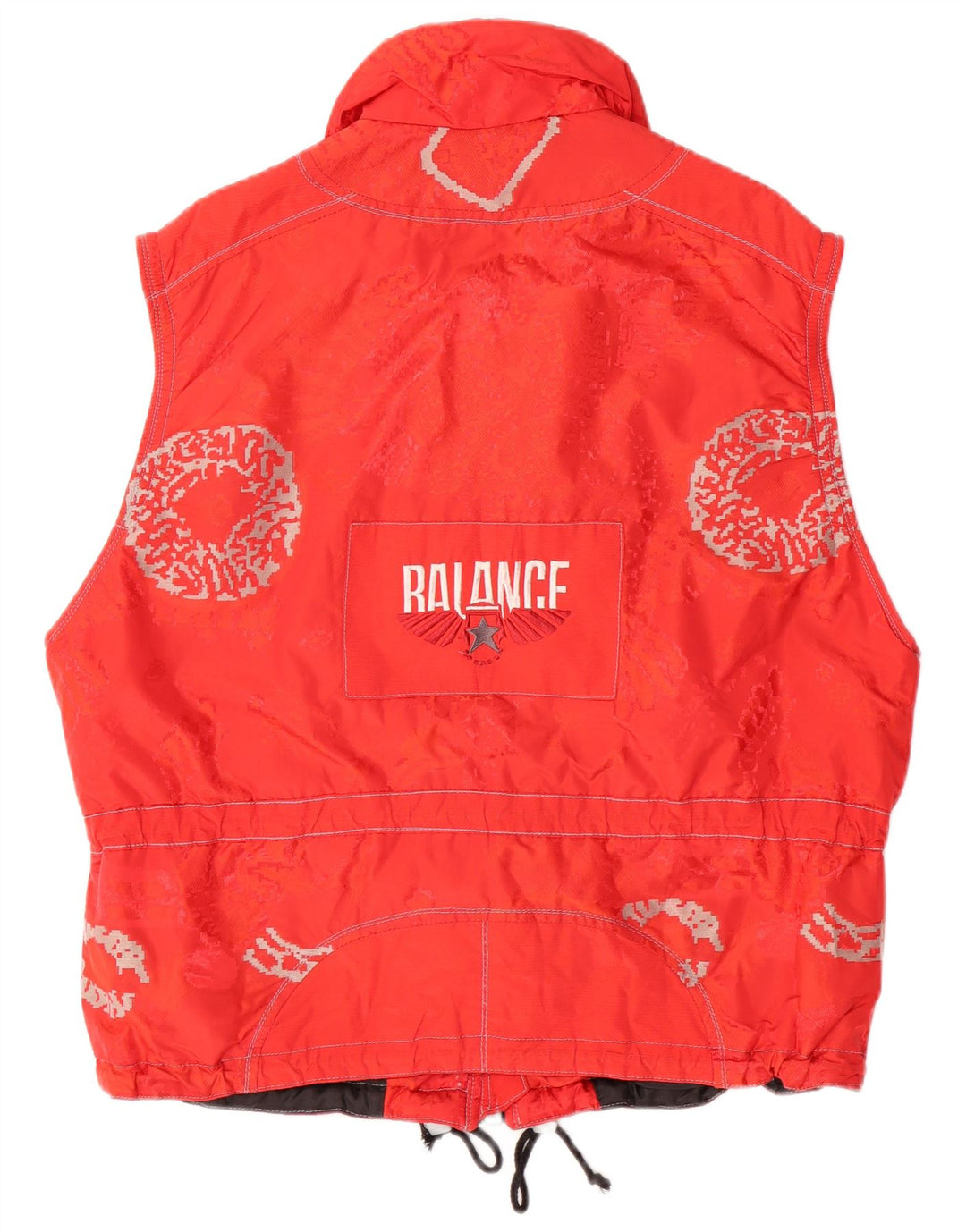 VINTAGE Ανδρικά γραφικά Gilet UK 40 Large Red Polyamide