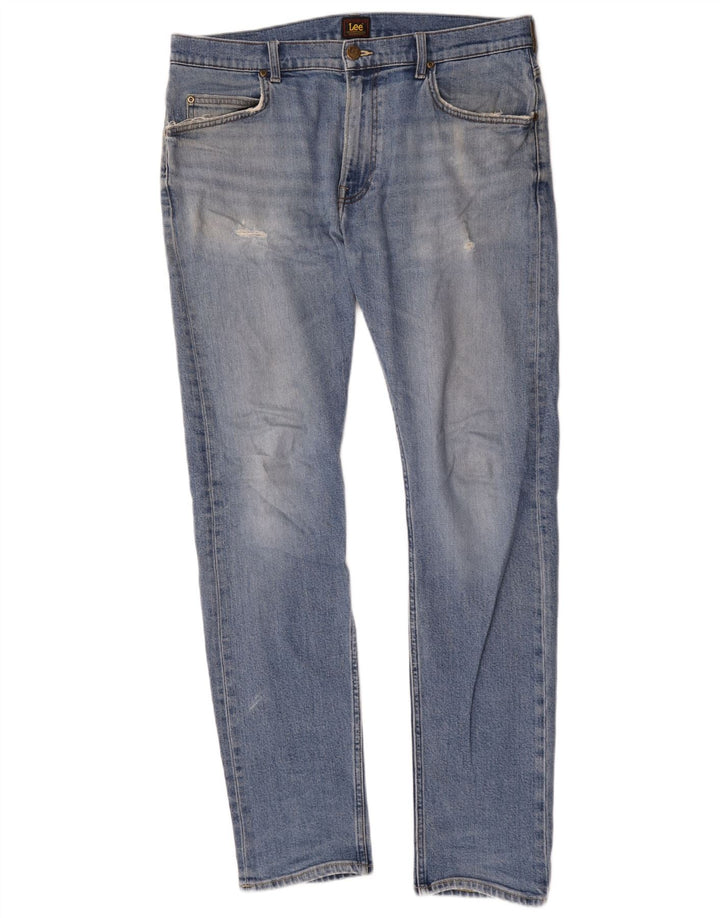 Lee Mens Rider Slim Jeans W34 L34 Blue Cotton