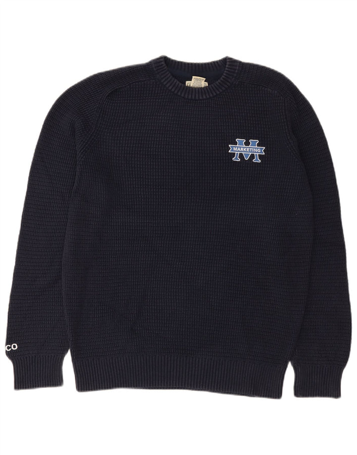 Ανδρικό πουλόβερ L.L.Bean Crew Neck Jumper Μικρό Navy Blue από βαμβάκι