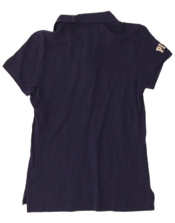 Ralph Lauren Γυναικείο Skinny Πόλο μπλουζάκι UK 14 Medium Navy Blue βαμβακερό
