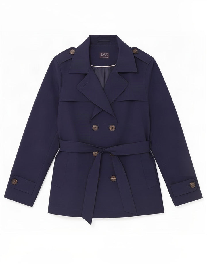 Marks & Spencer Γυναικεία καμπαρντίνα UK 12 Medium Navy Blue Polyester