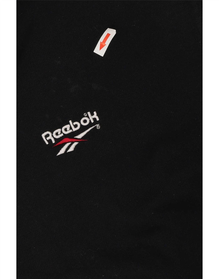 Reebok Ανδρικό μπουφάν Fleece με κουκούλα UK 40 μεγάλο μαύρο πολυεστέρα