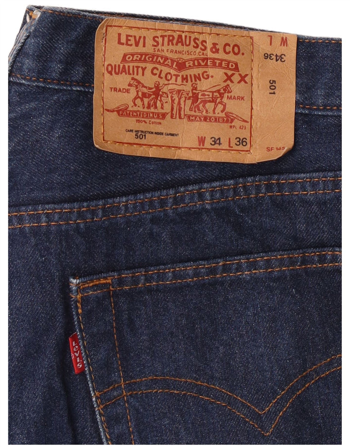 LEVI'S Ανδρικό τζιν 501 ίσιο W34 L36 Navy Blue