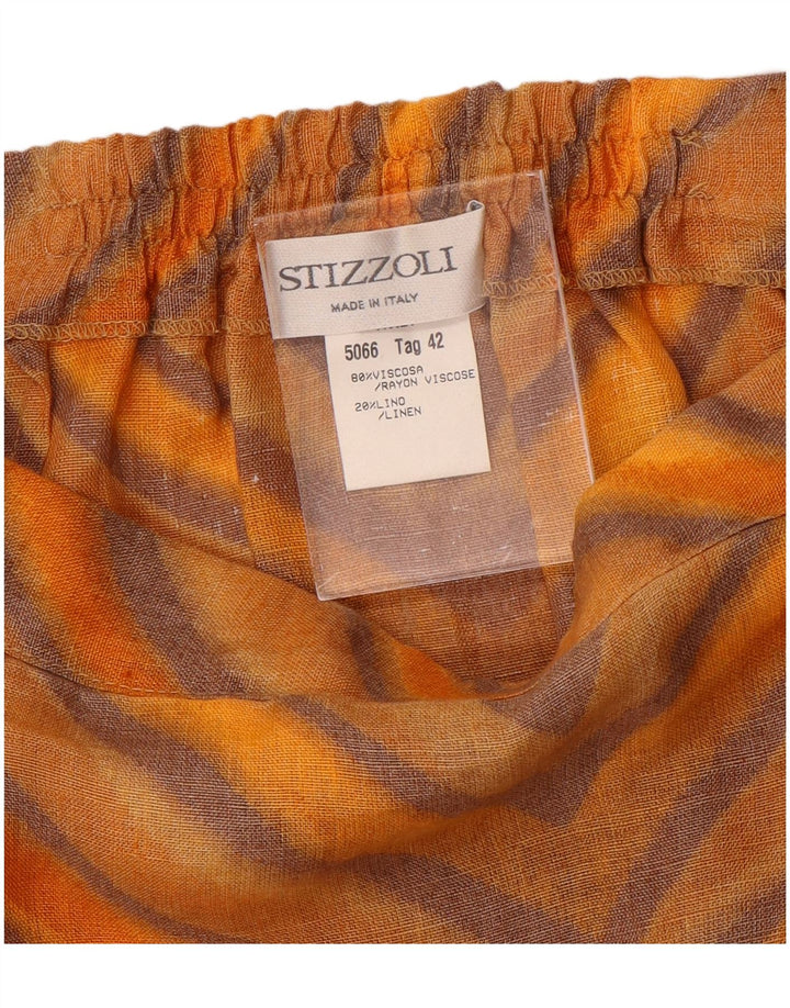 STIZZOLI Γυναικεία φούστα σε γραμμή Α IT 42 Medium W28 Πορτοκαλί ριγέ βισκόζη