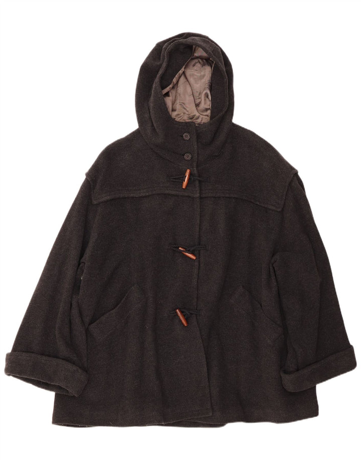 BENETTON Γυναικείο παλτό Duffle με κουκούλα IT 42 μεσαίο γκρι μαλλί