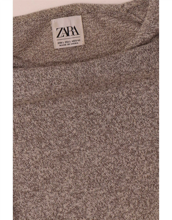 Ανδρικό μπλουζάκι Zara με μακρυμάνικο μεγάλο γκρι φλιτζάνι
