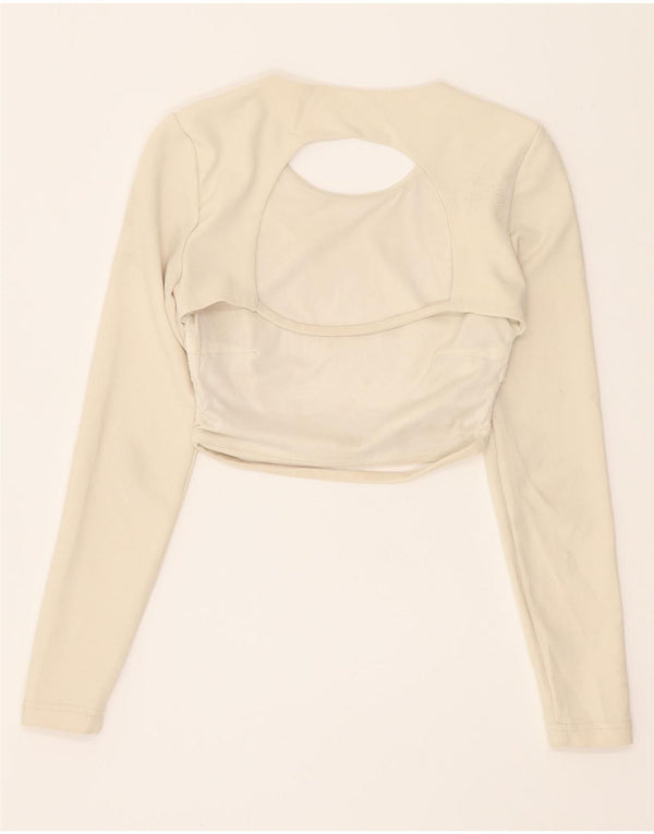 Zara Γυναικείο μακρυμάνικο τοπ UK 4 XS Off White Polyester