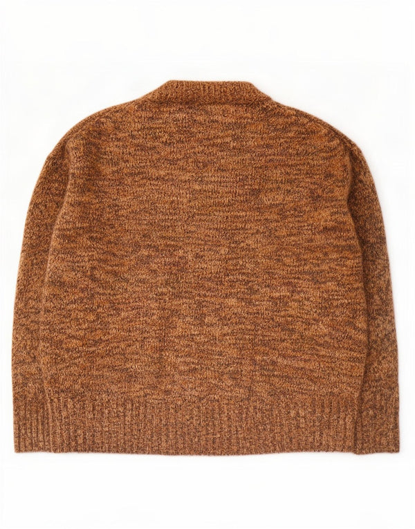 Zara γυναικείο πουλόβερ υπερμεγέθη Crew Neck Jumper UK 10 Small Brown Flecked