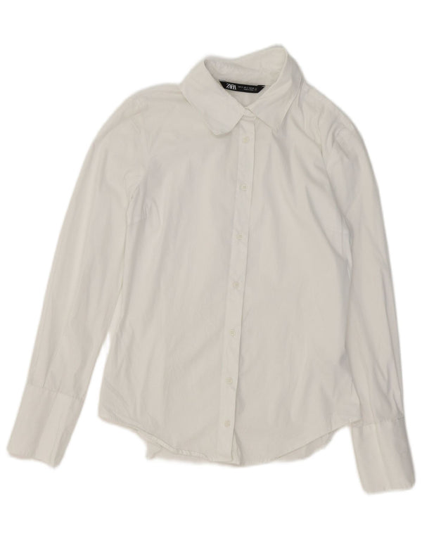 Γυναικείο Επίσημο Πουκάμισο ZARA UK 10 Small White Βαμβακερό