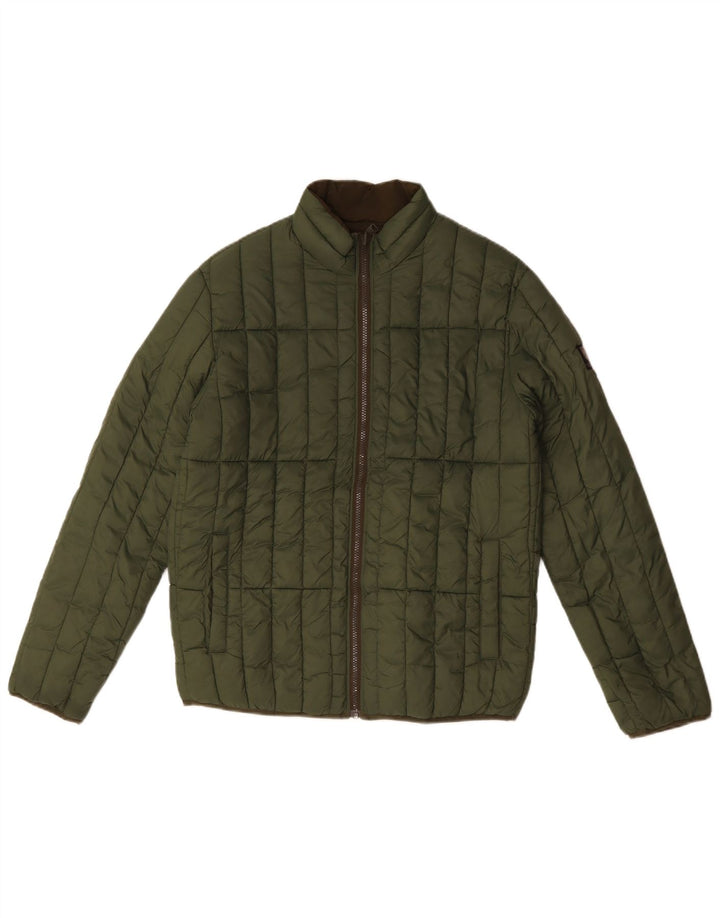 Jack & Jones Mens Reversible Padded Jacket UK 38 Medium Green Polyester