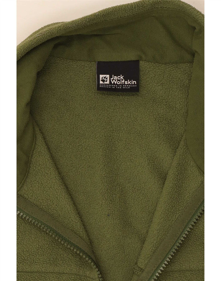 Jack Wolfskin Mens Liner Fleece Jacket UK 38 Medium Green Polyester