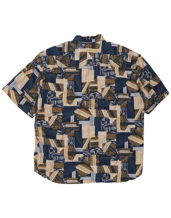 Vintage ανδρικό κοντομάνικο πουκάμισο XL μπλε συνονθύλευμα