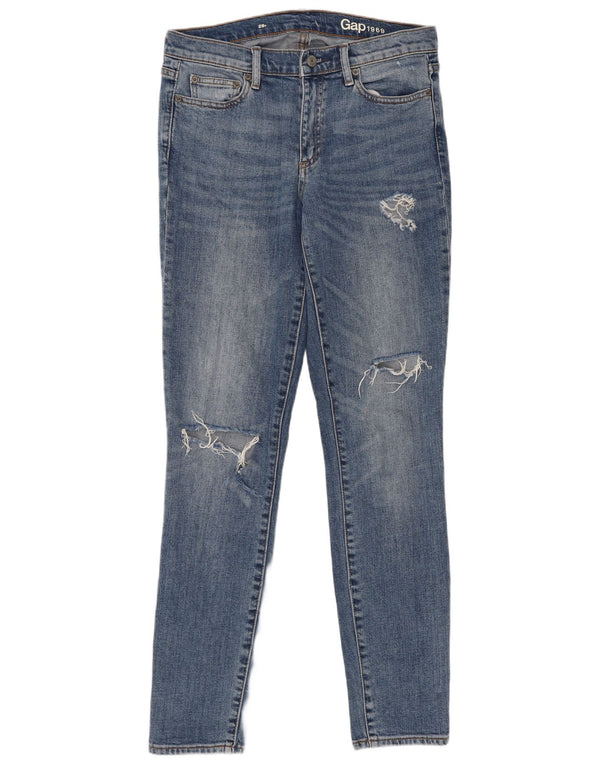 Gap Womens Distressed Skinny Jeans W28 L31 Μπλε βαμβακερό