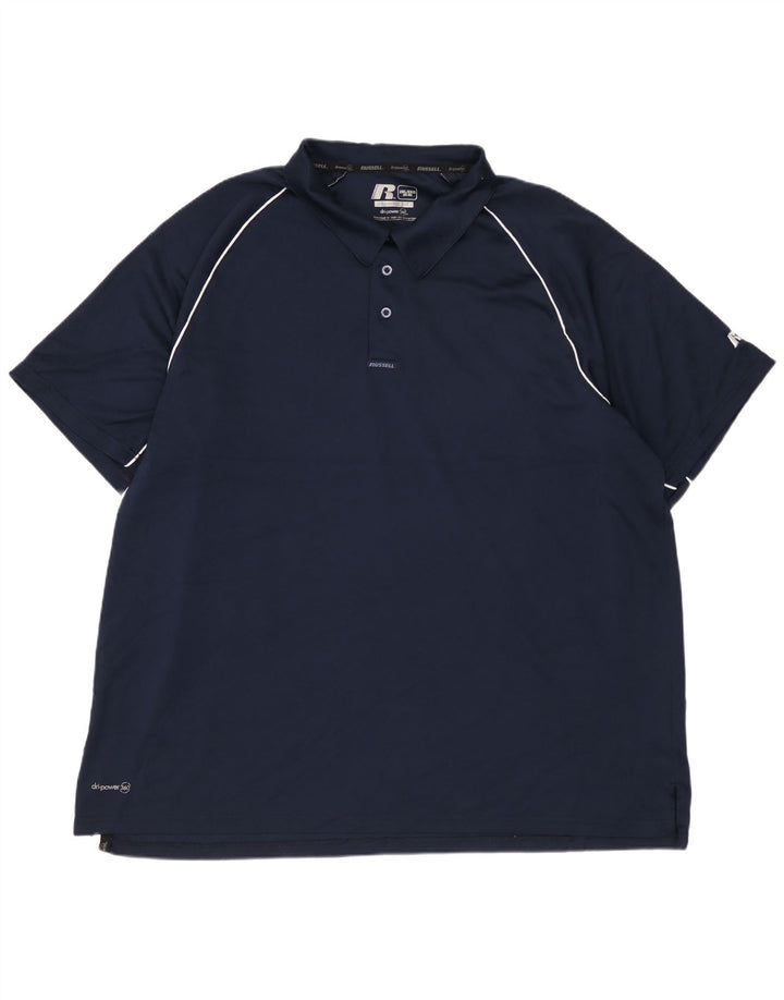 RUSSELL ATHLETIC Ανδρικό μπλουζάκι πόλο UK 50/52 2XL Navy Blue Polyester