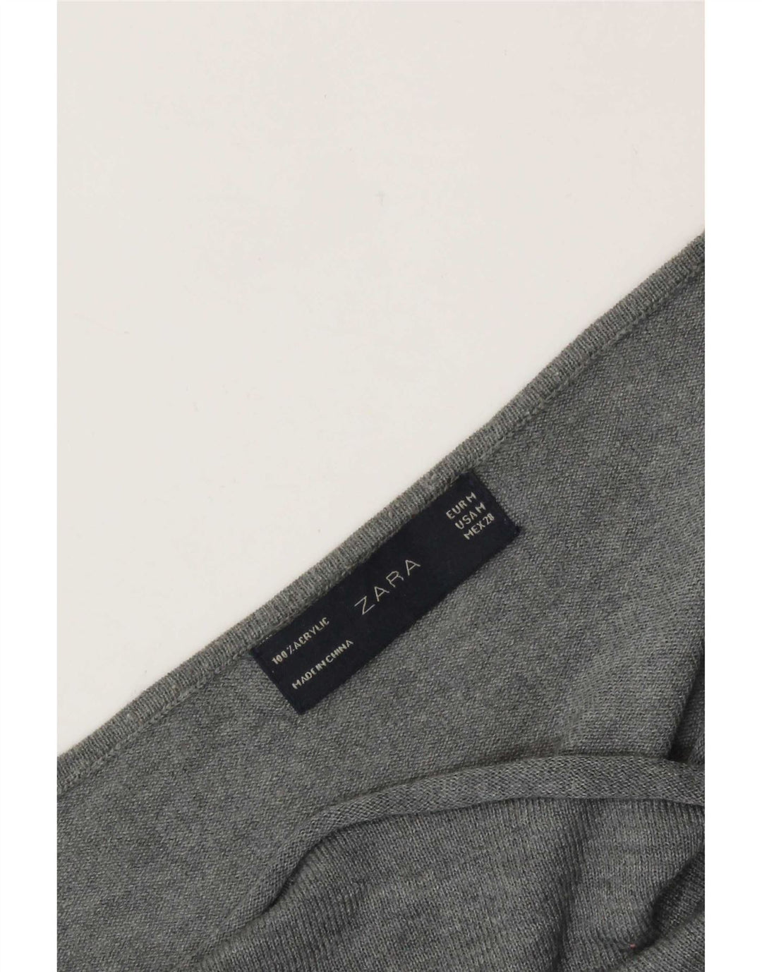 Zara Γυναικεία Μπλούζα Τοπ UK 14 Medium Grey Acrylic