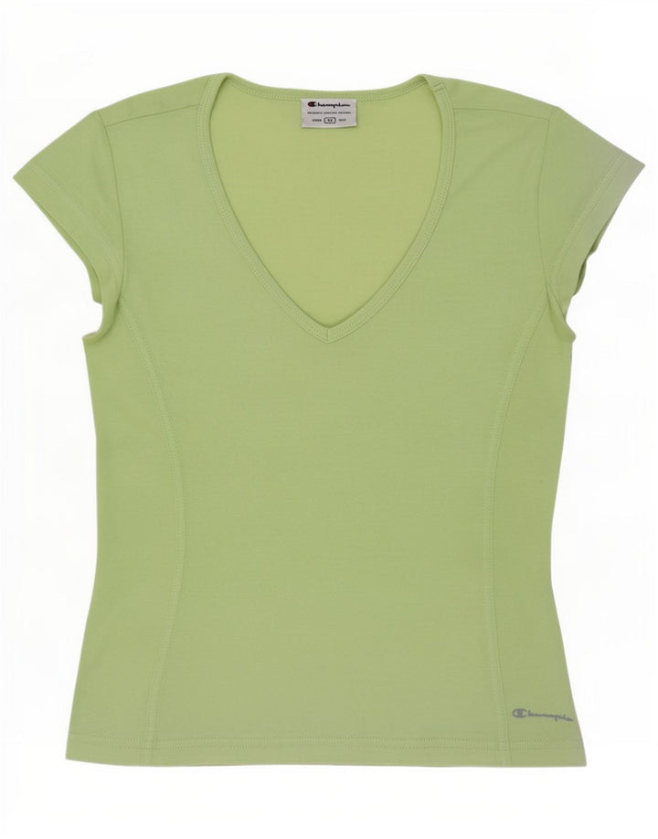 Champion Women T-Shirt Top UK 12 Medium Green