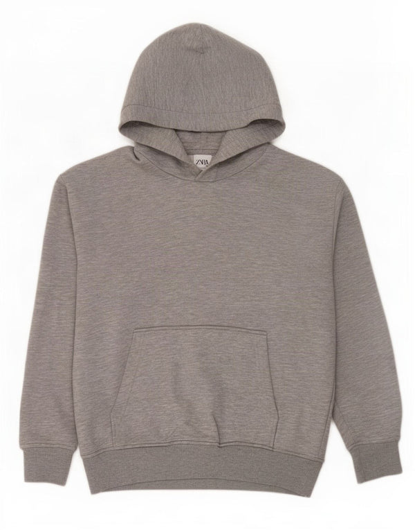 Zara Ανδρικό Hoodie Jumper Medium Grey Polyester
