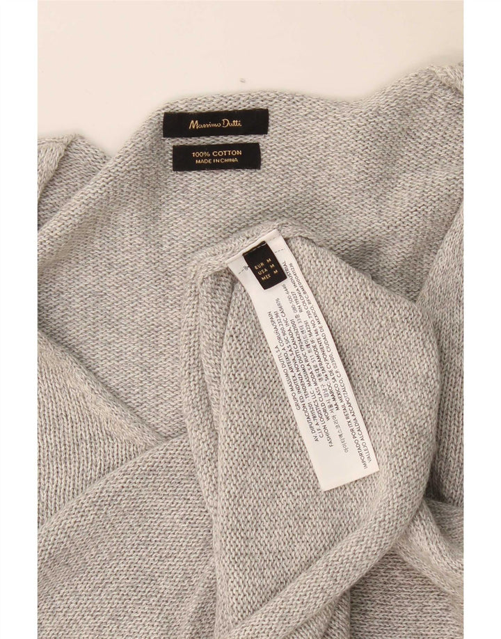 Γυναικείο πουλόβερ Massimo Dutti με V λαιμόκοψη UK 14 Βαμβακερό μεσαίο γκρι