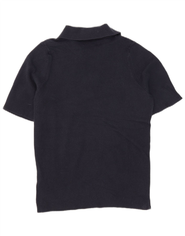 Marks & Spencer Γυναικείο πουκάμισο πόλο UK 12 Medium Navy Blue βαμβακερό