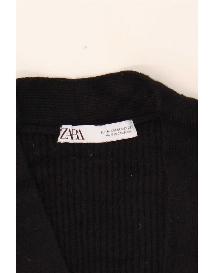 Zara Γυναικείο πουλόβερ με ζακέτα UK 14 Medium Μαύρο