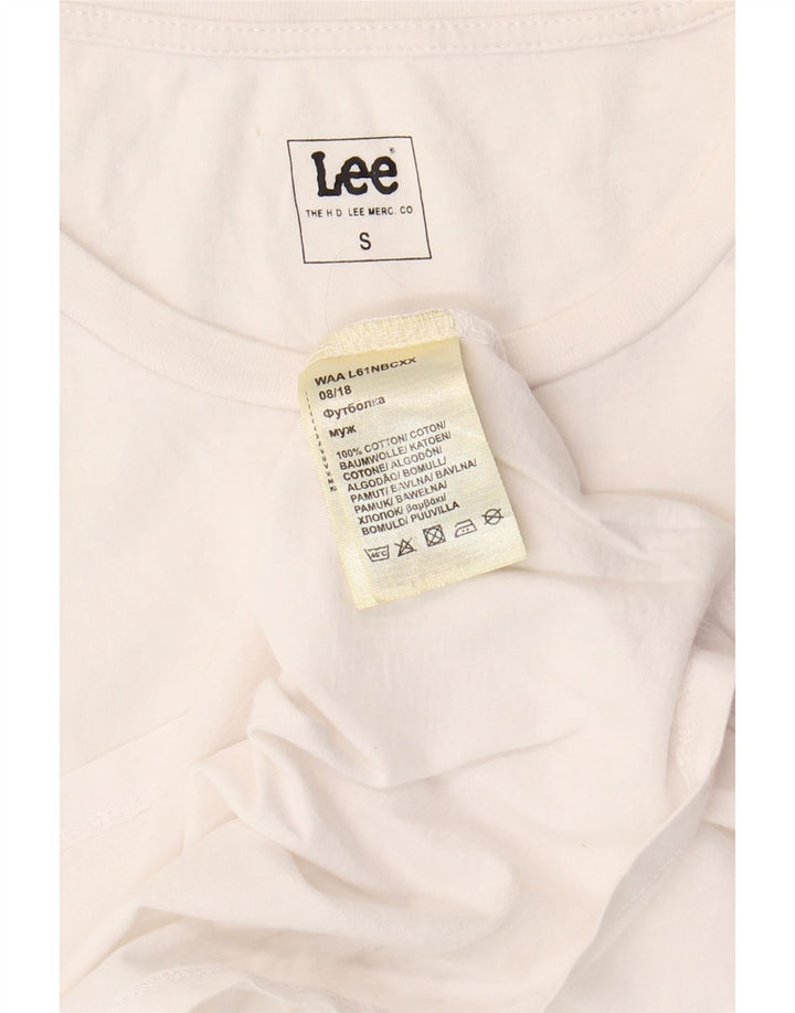 LEE Mens Graphic T-Shirt Top Small White Cotton Vintage Lee and Second-Hand Lee from Messina Hembry 