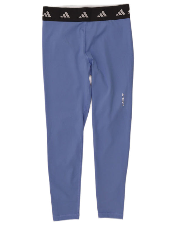 Adidas Γυναικεία Aeroready γραφικά κολάν UK 12/14 Medium Blue Colourblock