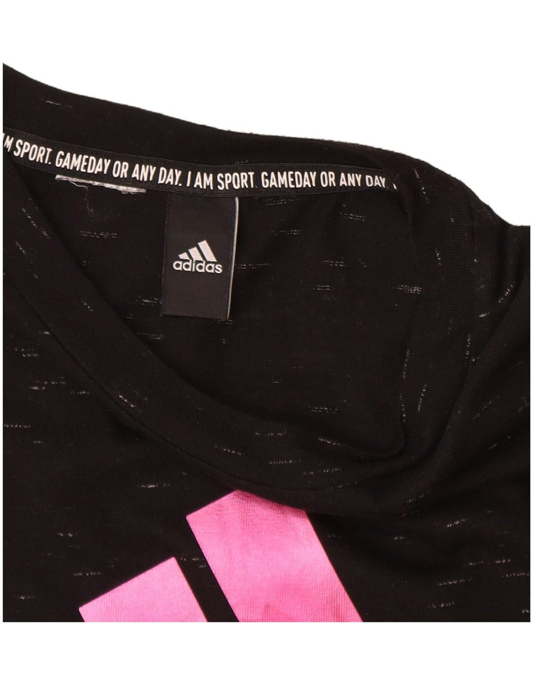 Γυναικείο γραφικό T-shirt Adidas Top UK 12 Medium Black Flecked